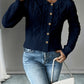 Cable-Knit Button-Front Cardigan