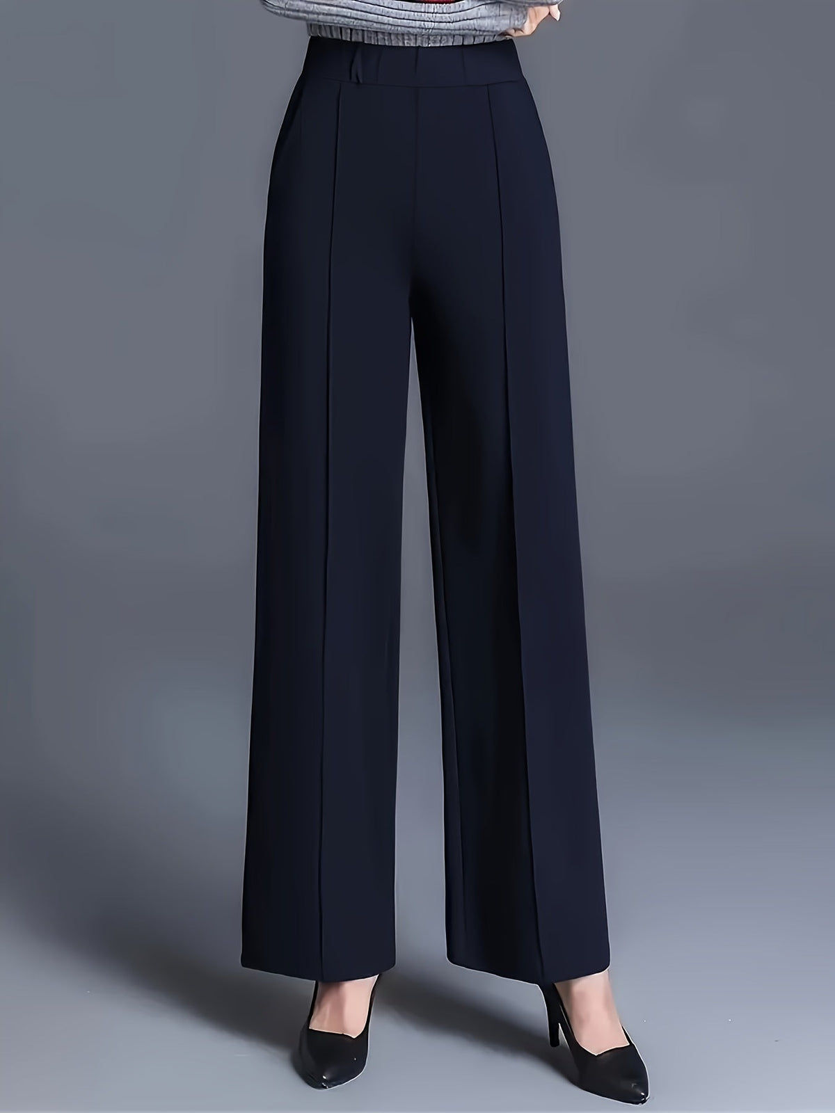 High-Waisted Wide-Leg Trousers