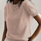 Fine-Knit Short Sleeve Sweater