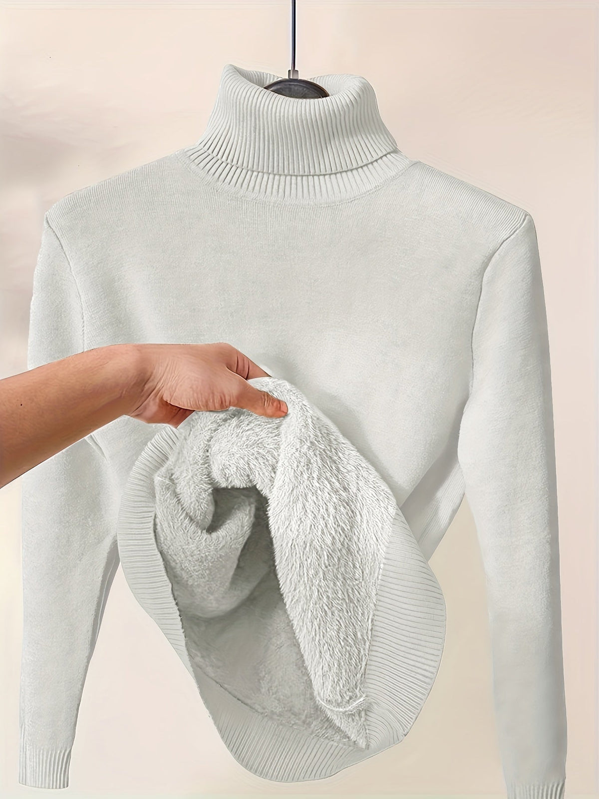 High-Neck Lined Sweater