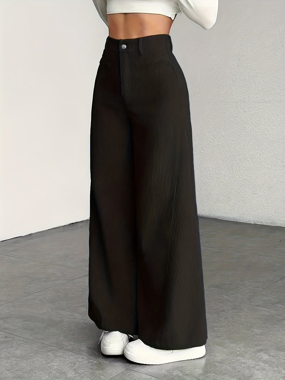 High-Waisted Wide-Leg Trousers