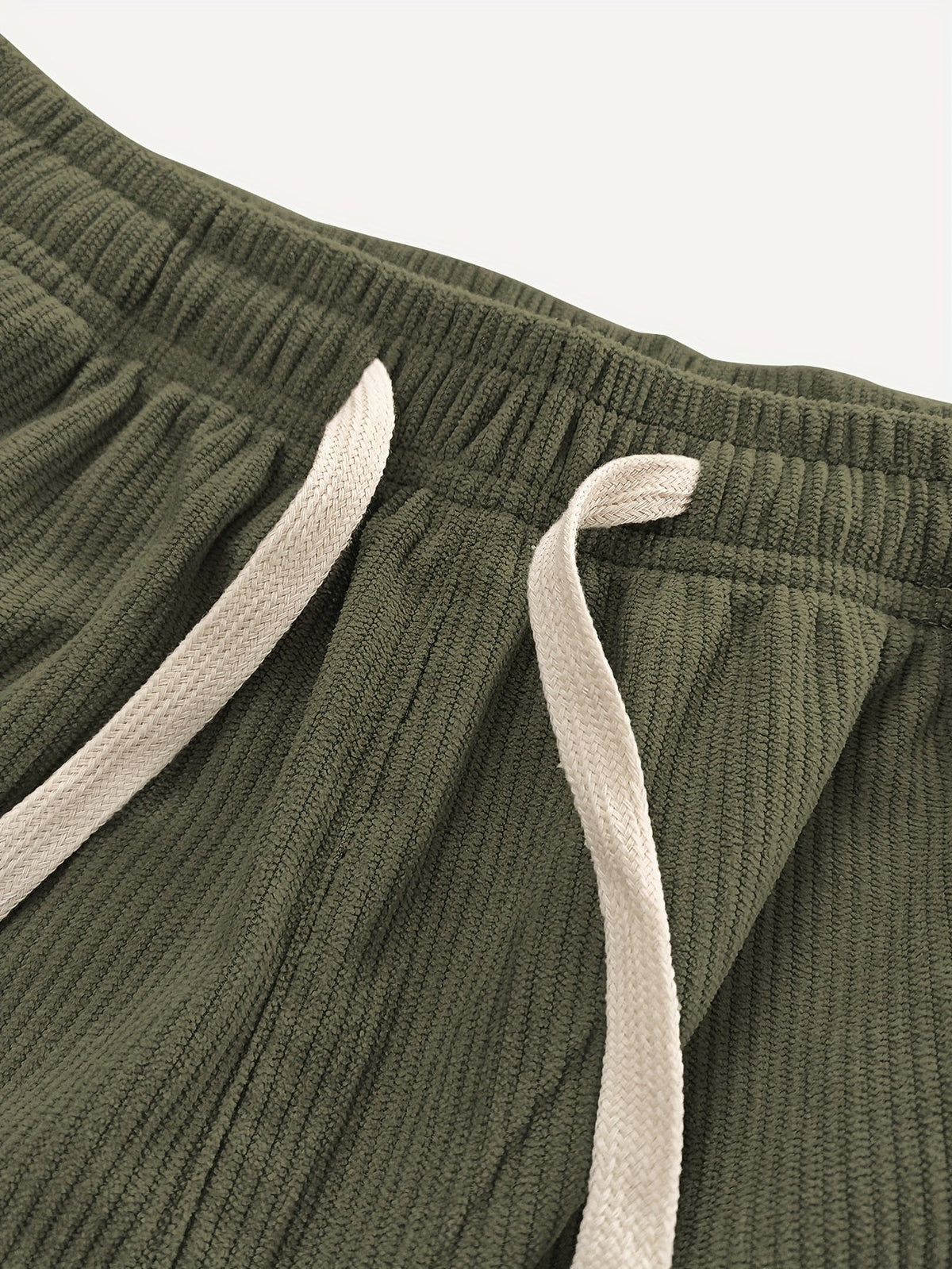 Relaxed Straight-Leg Ribbed Trousers