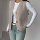 Buttoned V-Neck Knit Vest