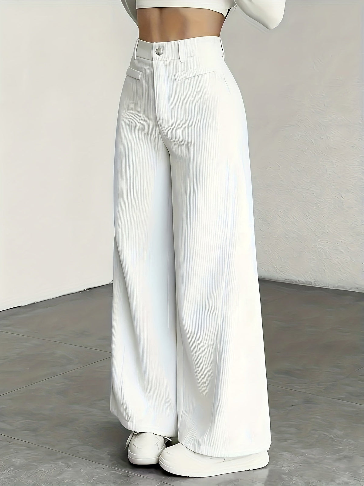 High-Waisted Wide-Leg Trousers