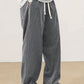 Relaxed Straight-Leg Ribbed Trousers