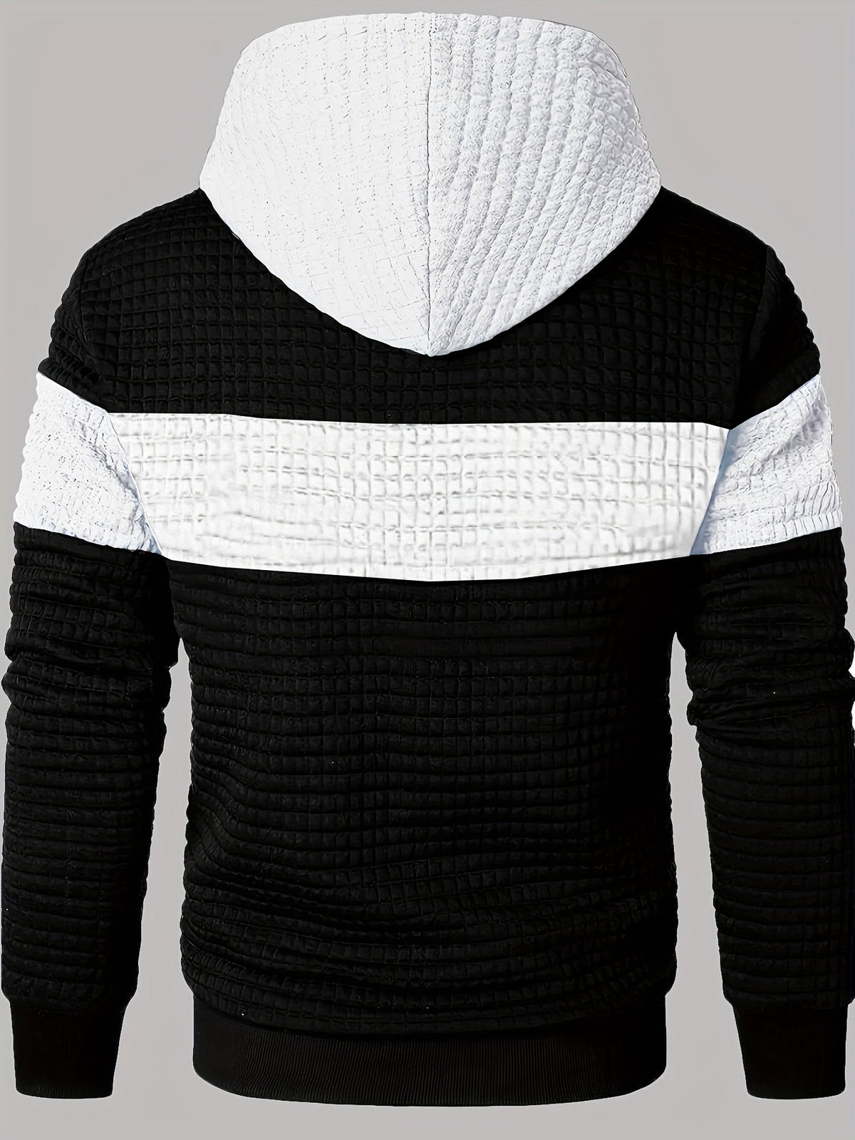 Textured Color-Block Hoodie