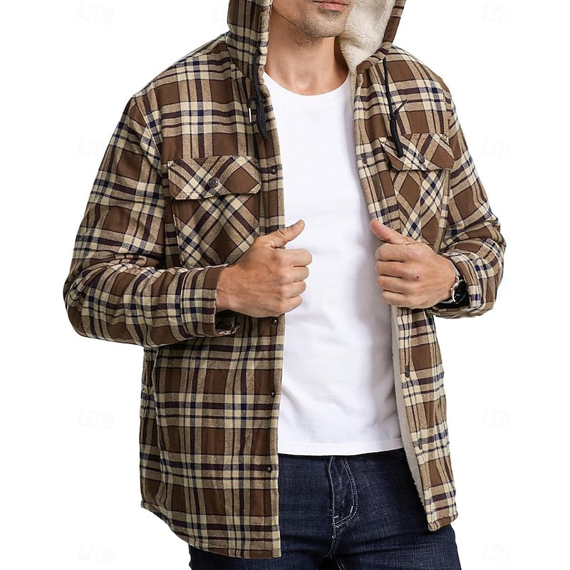 Hooded Check Overshirt