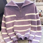 Striped Quarter-Zip Sweater
