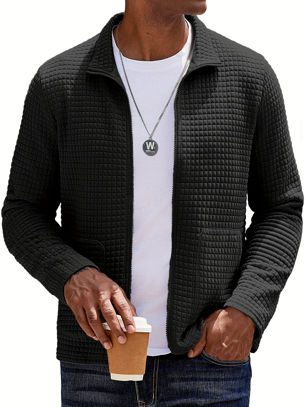 Textured Zip-Up Jacket