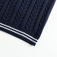 Cable-Knit V-Neck Sweater Vest