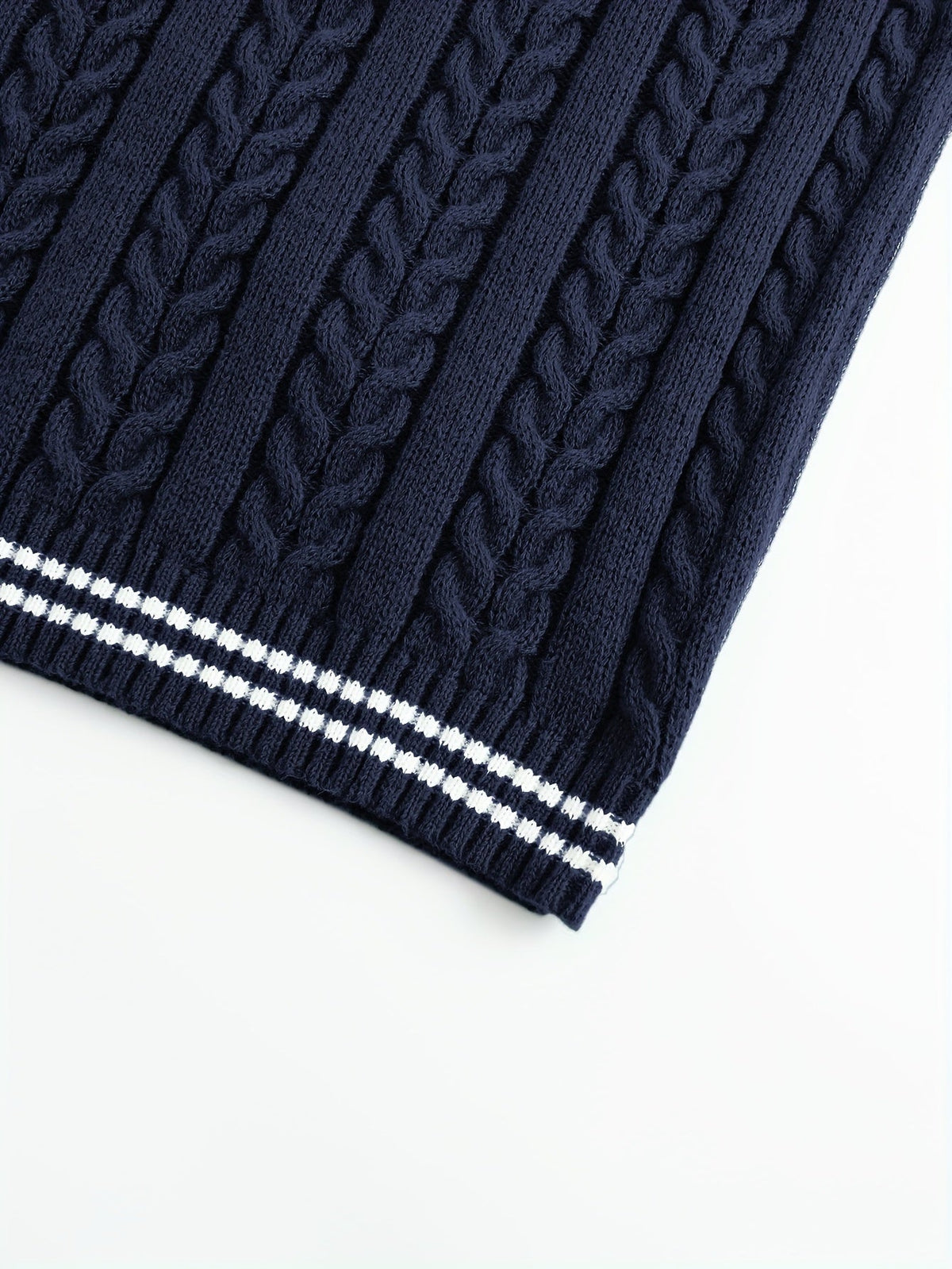 Cable-Knit V-Neck Sweater Vest