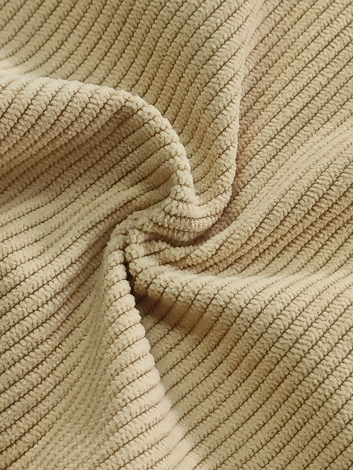 Relaxed Straight-Leg Ribbed Trousers