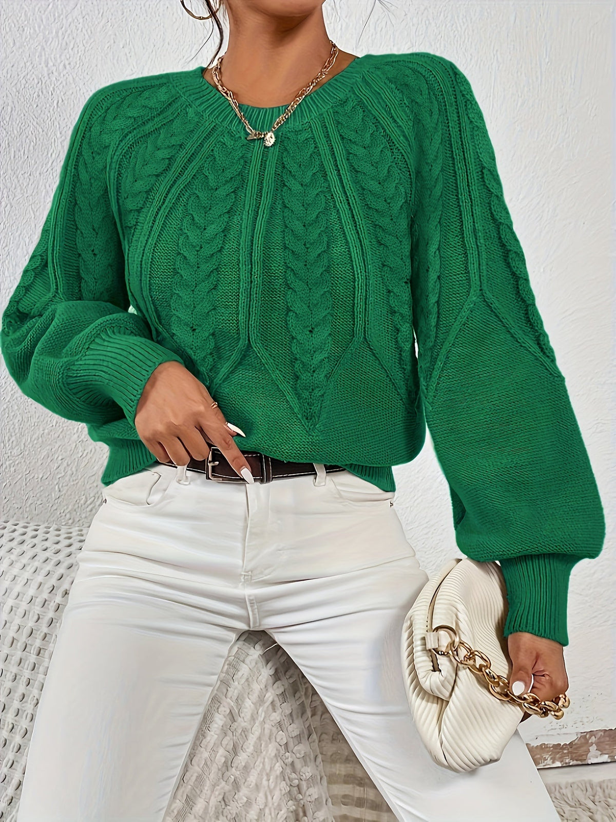 Relaxed Cable-Knit Sweater