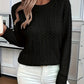Cable-Knit Round Neck Sweater