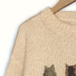 Cat-Print Knit Pullover
