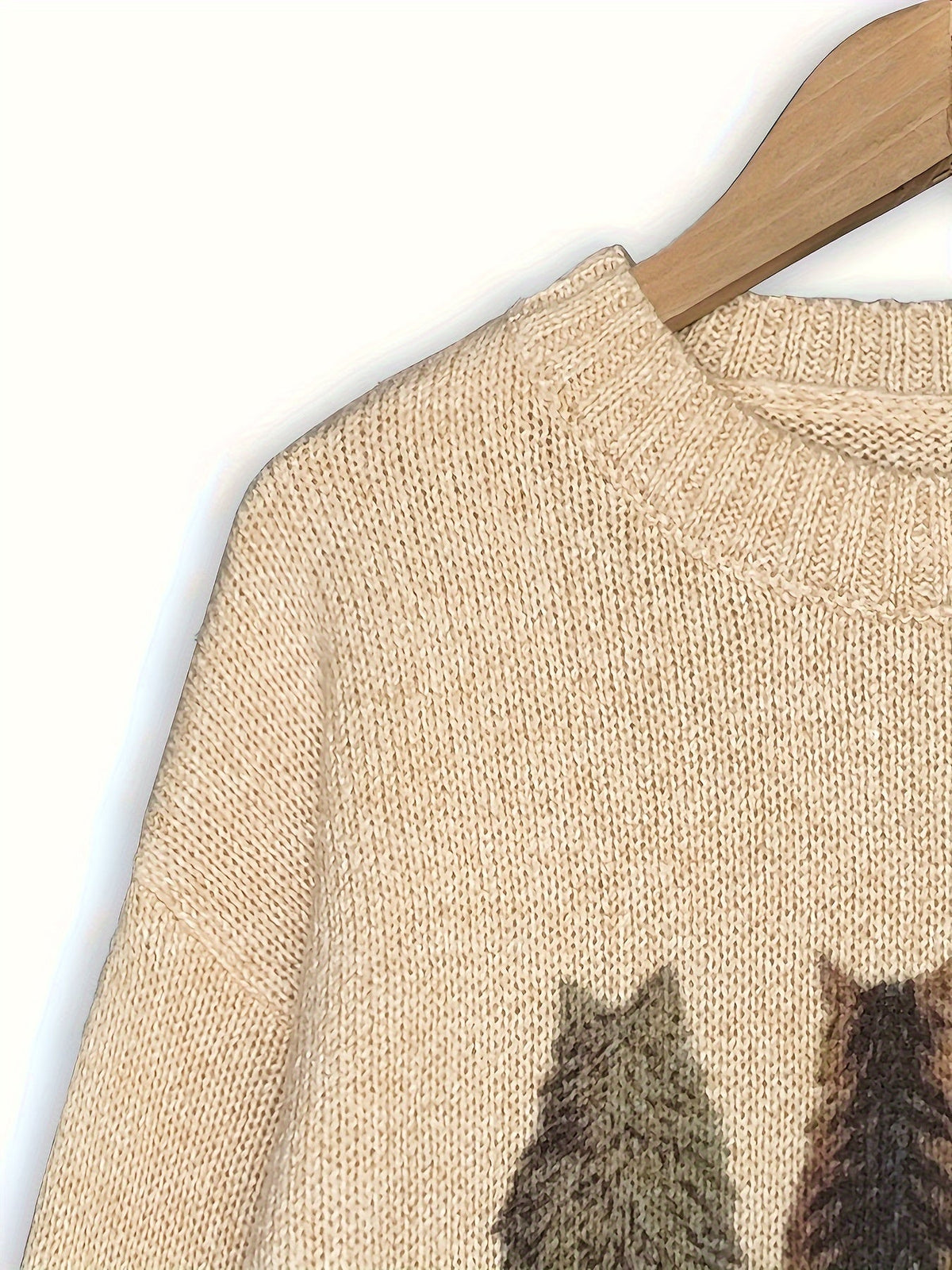 Cat-Print Knit Pullover