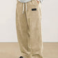 Relaxed Straight-Leg Ribbed Trousers