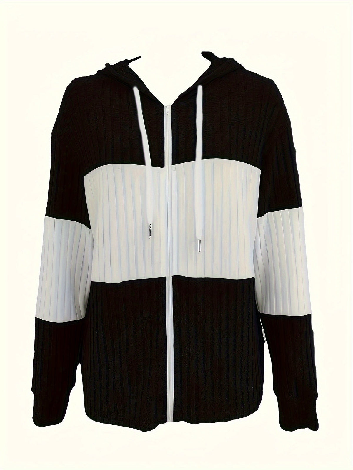 Color-Block Zip-Up Hoodie