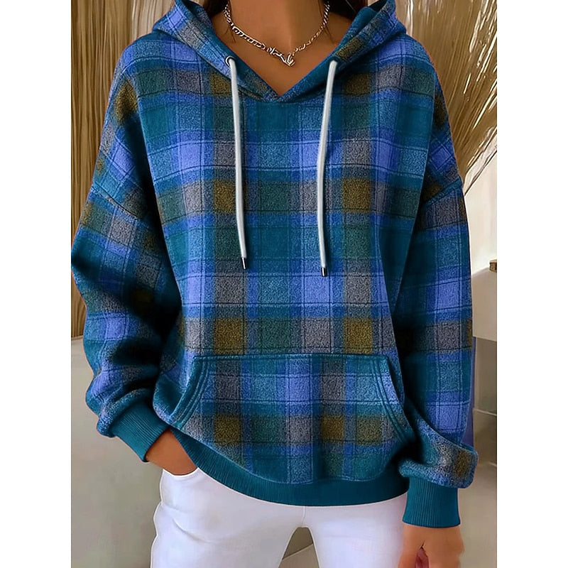 Checked Relaxed Hoodie