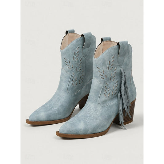 Tasseled Western Ankle Boots