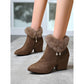 Fur-Trimmed Block Heel Ankle Boots