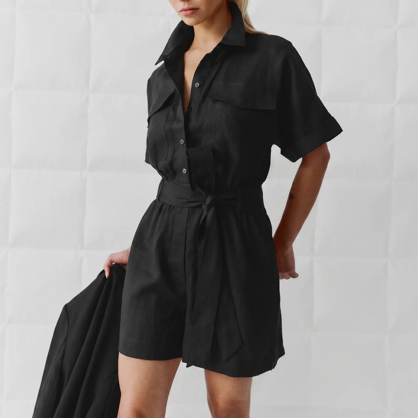 Kaelos - Utility Jumpsuit Cotton Linen Blend Bohemian Style