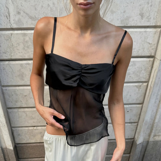 Zyphos - Sheer Black Camisole Elegant
