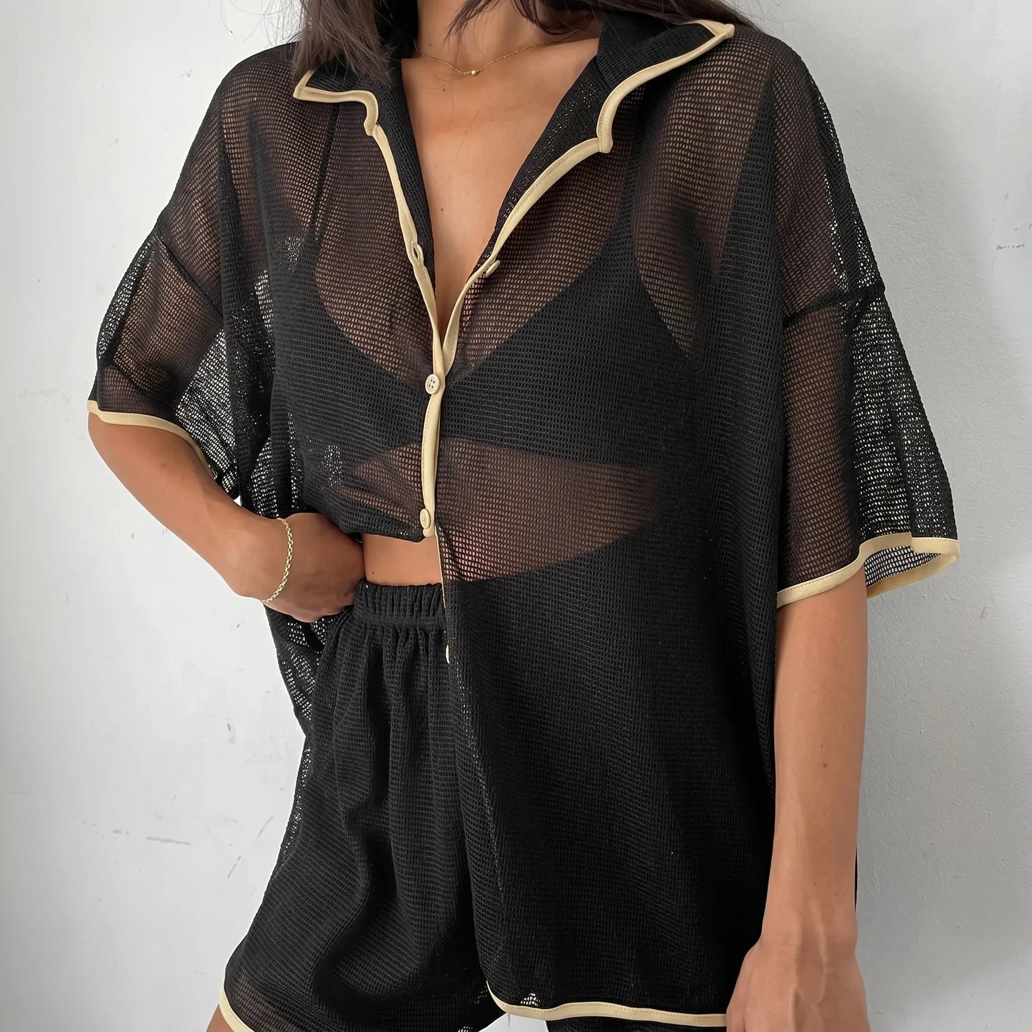 Zephyra - Sheer Mesh Lounge Set Luxury