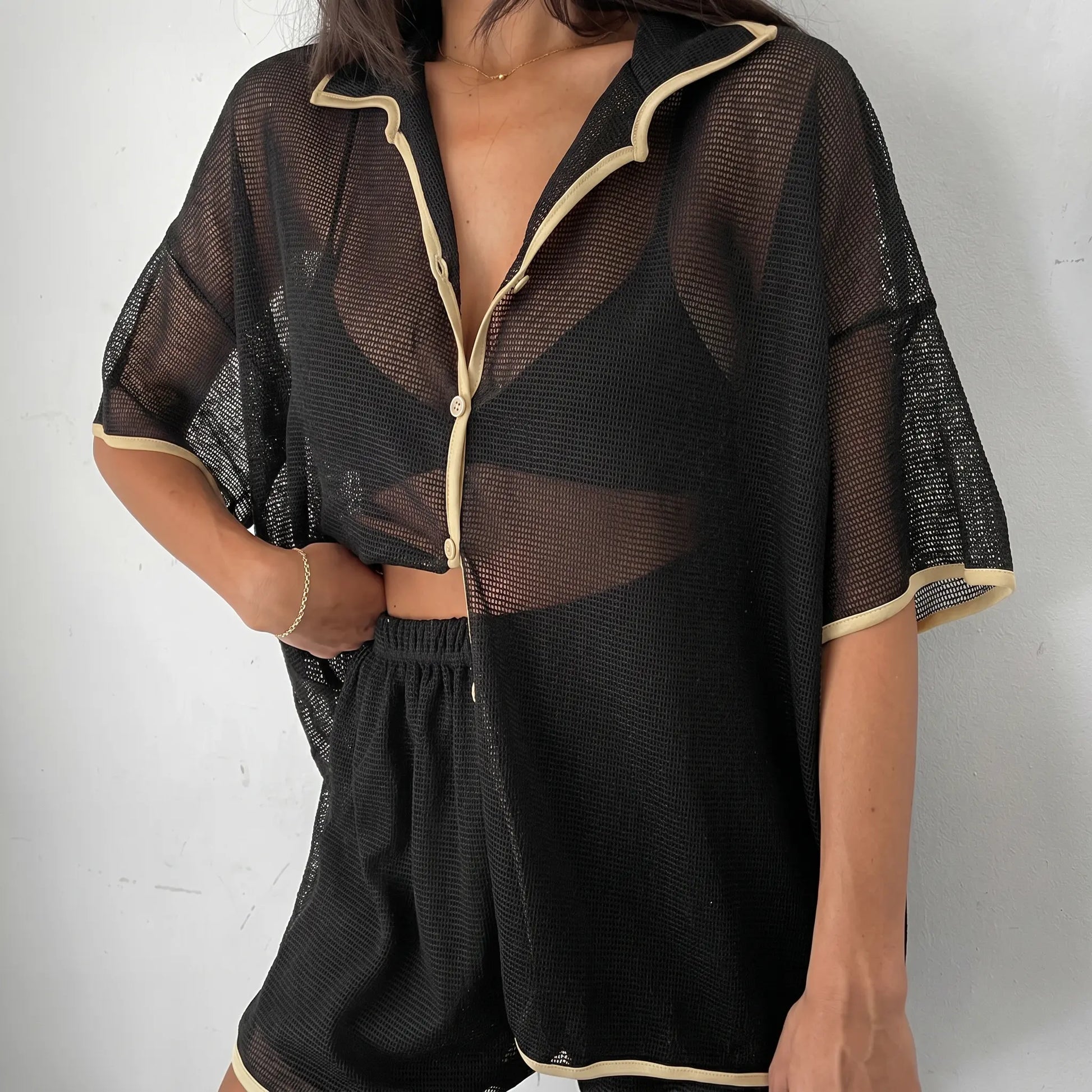 Zephyra - Sheer Mesh Lounge Set Luxury