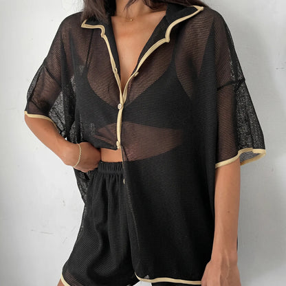Zephyra - Sheer Mesh Lounge Set Luxury