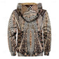 Patterned Zip Hooded Jacket