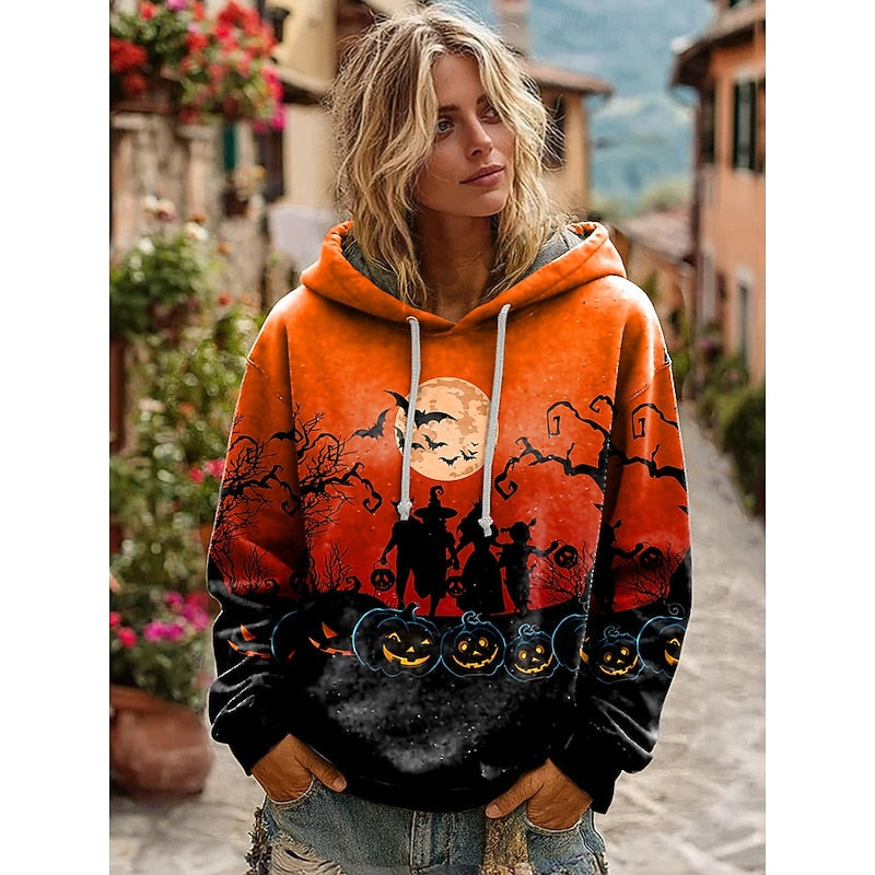 Skull Graphic Halloween Hoodie
