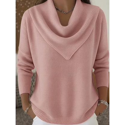 Cowl-Neck Knit Sweater