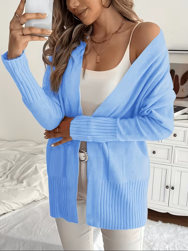 Relaxed Open-Front Cardigan