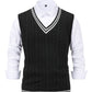 Cable-Knit V-Neck Sweater Vest