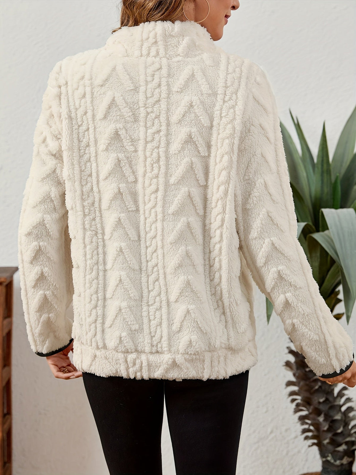 Half-Zip Textured Pullover