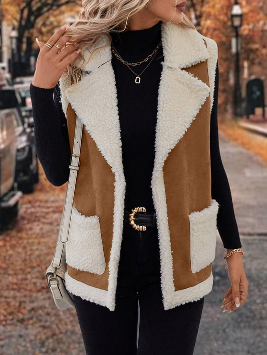 Cozy Lapel Sleeveless Vest