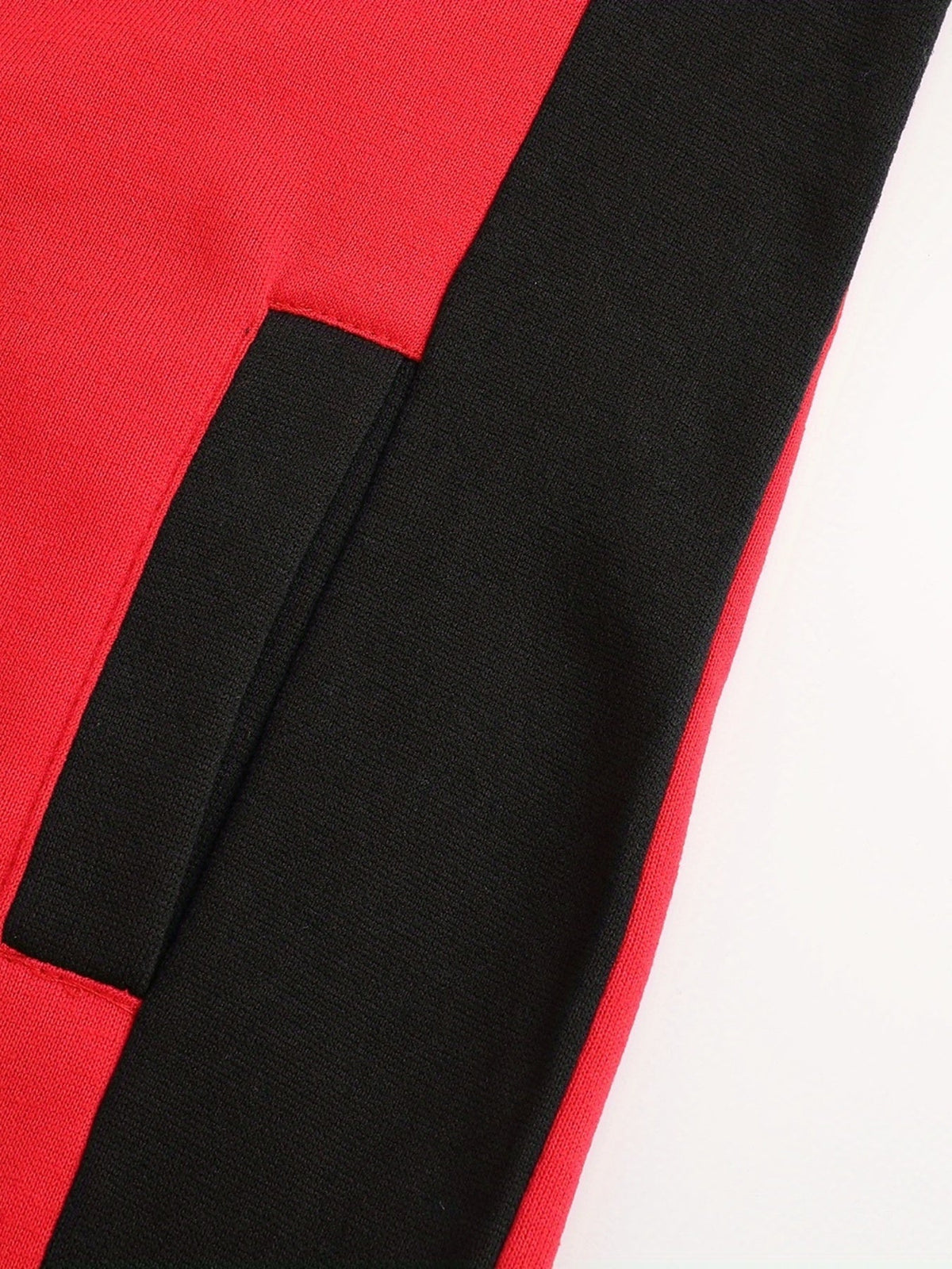 Color Block Zip-Up Hooded Jacket