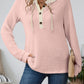 Relaxed Waffle-Knit Hooded Top