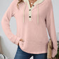 Relaxed Waffle-Knit Hooded Top