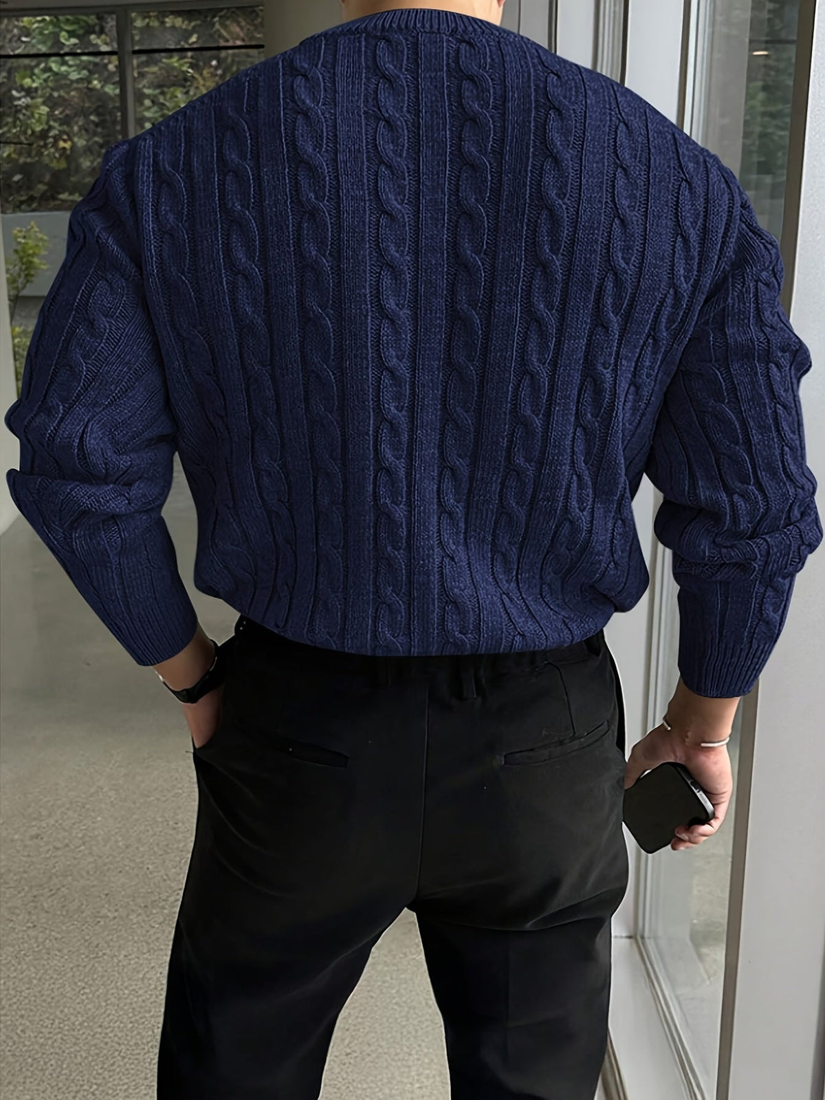 Cable Knit Crew Neck Sweater