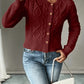 Cable-Knit Button-Front Cardigan