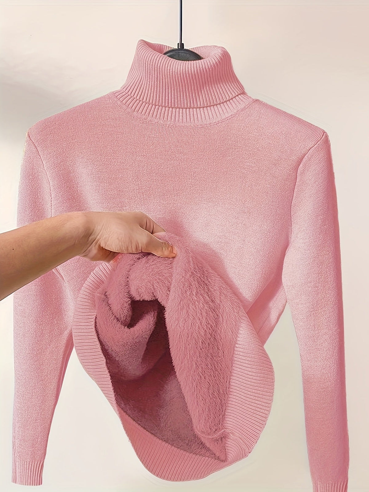 High-Neck Lined Sweater