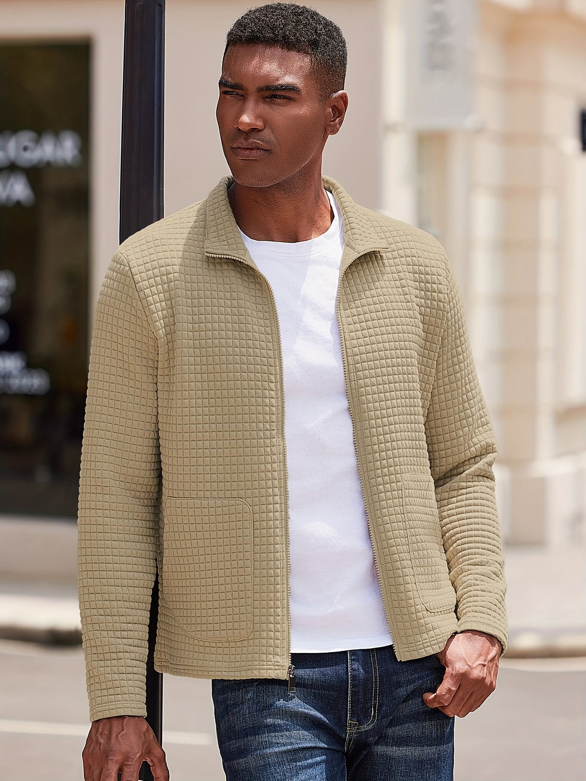 Textured Zip-Up Jacket