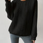 Textured Cable-Knit Crewneck Sweatshirt