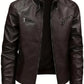 Classic Stand-Collar Moto Jacket