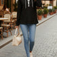 Relaxed Waffle-Knit Hooded Top