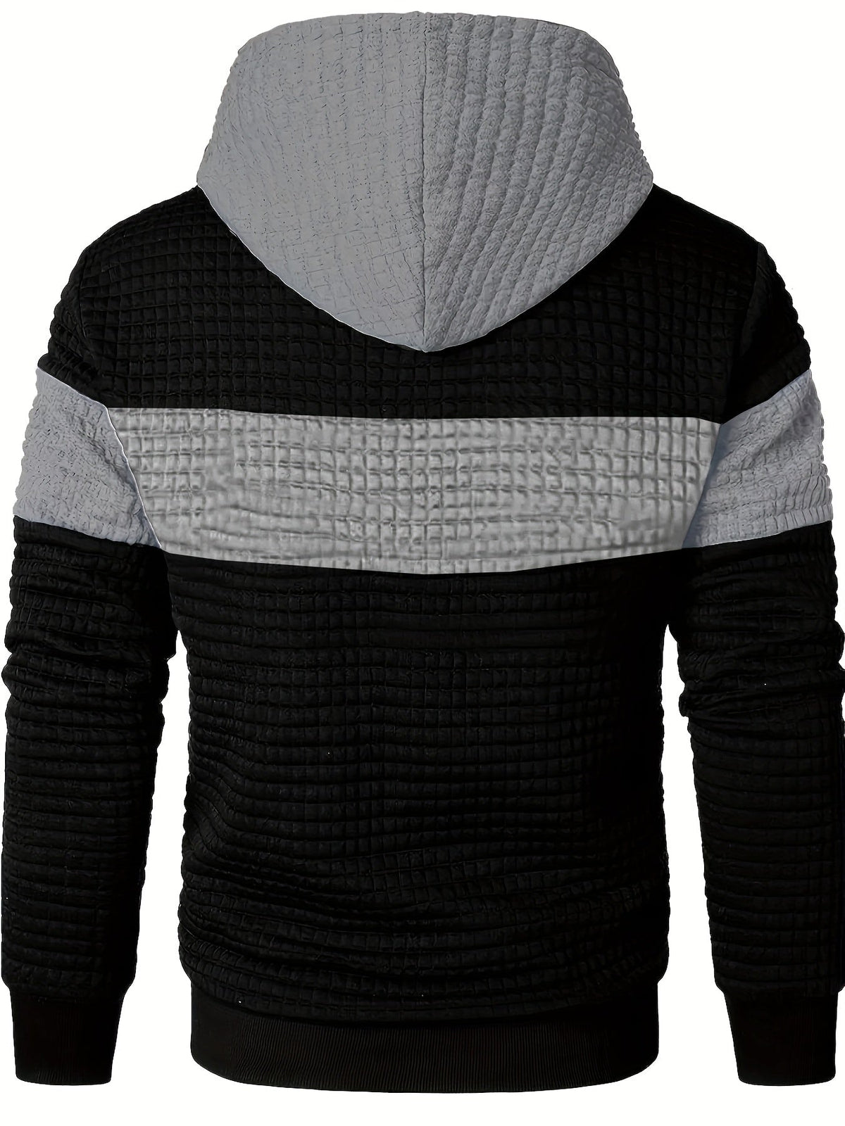 Textured Color-Block Hoodie