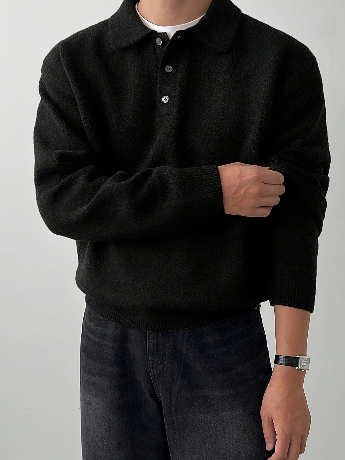 Polo Collar Knit Sweater