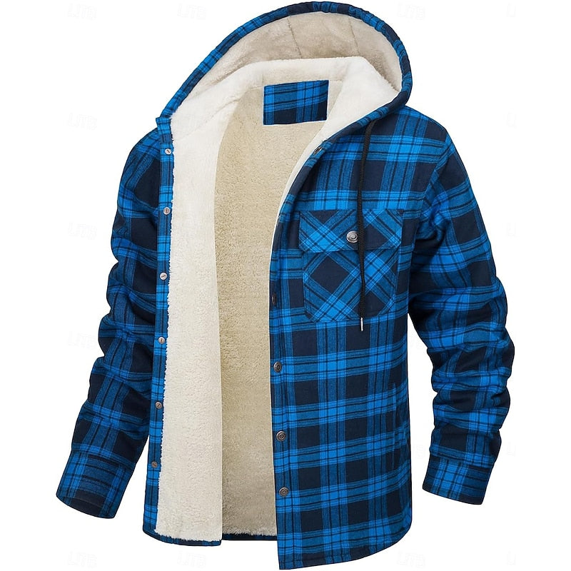 Hooded Check Overshirt